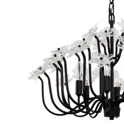 Wildflower 378C06MB 6-Light Chandelier - Matte Black -Lighting Decoration Store 378C06MB Detail 2