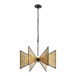 Machina 379C06MBS 6-Light Chandelier - Matte Black/Sulihiya -Lighting Decoration Store 379C06MBS 6