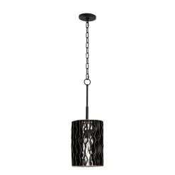 Estela 380M01MBFG 1-Light Mini Pendant Light - Matte Black/French Gold -Lighting Decoration Store 380M01MBFG 3