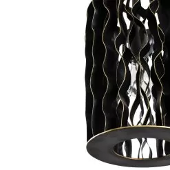 Estela 380M01MBFG 1-Light Mini Pendant Light - Matte Black/French Gold -Lighting Decoration Store 380M01MBFG Detail 1
