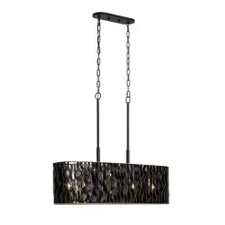 Estela 380N05MBFG 5-Light Kitchen Pendant Light - Matte Black/French Gold -Lighting Decoration Store 380N05MBFG 3