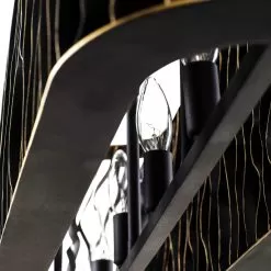 Estela 380N05MBFG 5-Light Kitchen Pendant Light - Matte Black/French Gold -Lighting Decoration Store 380N05MBFG Detail 2