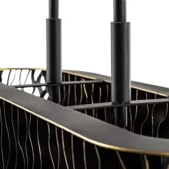 Estela 380N05MBFG 5-Light Kitchen Pendant Light - Matte Black/French Gold -Lighting Decoration Store 380N05MBFG Detail 3