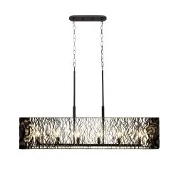 Estela 380N06MBFG 6-Light Kitchen Island Pendant - Matte Black/French Gold