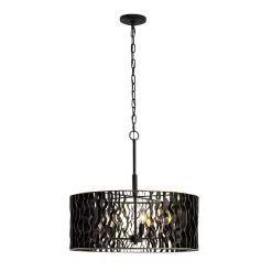 Estela 380P05MBFG 5-Light Pendant Light - Matte Black/French Gold -Lighting Decoration Store 380P05MBFG 4