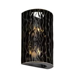 Estela 380W02MBFG 2-Light Wall Sconce - Matte Black/French Gold -Lighting Decoration Store 380W02MBFG 2