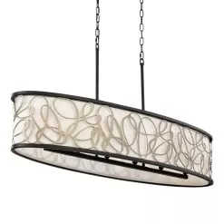 Scribble 381N06MBAR 6-Light Kitchen Pendant Light - Matte Black/Artifact -Lighting Decoration Store 381N06MBAR