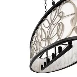 Scribble 381N06MBAR 6-Light Kitchen Pendant Light - Matte Black/Artifact -Lighting Decoration Store 381N06MBAR Detail 2