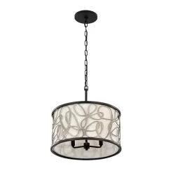 Scribble 381P03MBAR 3-Light Convertible Pendant/Ceiling Light - Matte Black/Artifact -Lighting Decoration Store 381P03MBAR 4