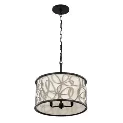 Scribble 381P03MBAR 3-Light Convertible Pendant/Ceiling Light - Matte Black/Artifact -Lighting Decoration Store 381P03MBAR 5