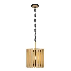 Suratto 387P02MBH 2-Light Pendant Light - Matte Black/Honey Blonde -Lighting Decoration Store 387P02MBH 1