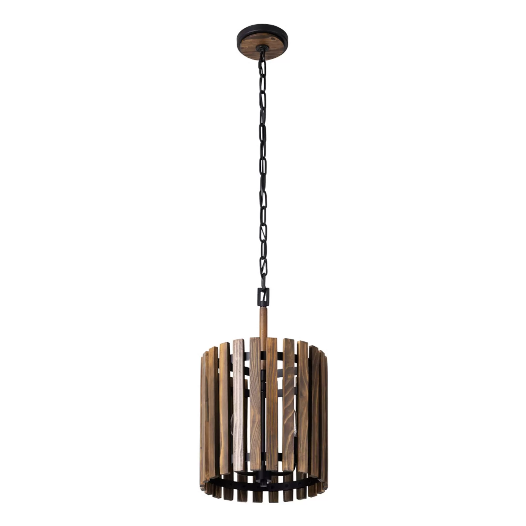 Suratto 387P02MBW 2-Light Pendant Light - Matte Black/Medium Walnut 4 Suratto 387P02MBW 2-Light Pendant Light - Matte Black/Medium Walnut - Image 4