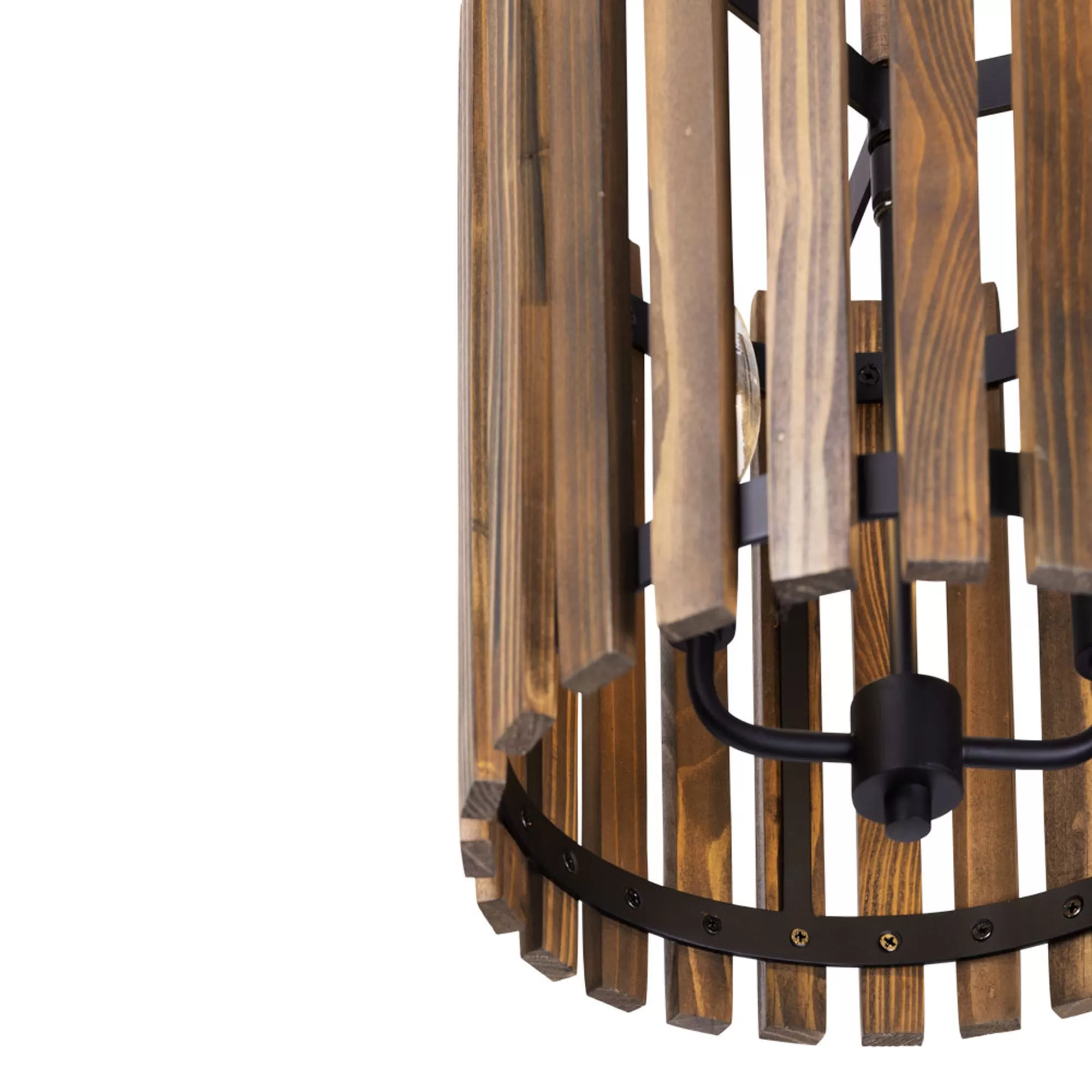 Suratto 387P02MBW 2-Light Pendant Light - Matte Black/Medium Walnut 5 Suratto 387P02MBW 2-Light Pendant Light - Matte Black/Medium Walnut - Image 5