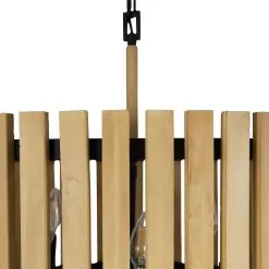 Suratto 387P06MBH 6-Light Pendant Light - Matte Black/Honey Blonde -Lighting Decoration Store 387P06MBH Detail 2