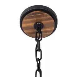 Suratto 387P06MBW 6-Light Pendant Light - Matte Black/Medium Walnut -Lighting Decoration Store 387P06MBW Detail 4