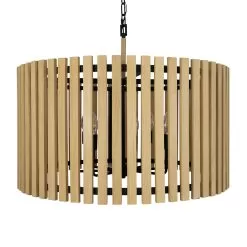 Suratto 387P08MBH 8-Light Pendant Light - Matte Black/Honey Blonde