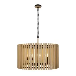 Suratto 387P08MBH 8-Light Pendant Light - Matte Black/Honey Blonde -Lighting Decoration Store 387P08MBH 1