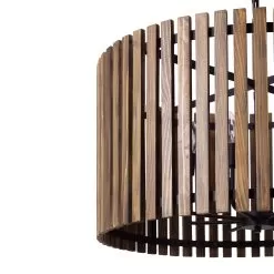 Suratto 387P08MBW 8-Light Pendant Light - Matte Black/Medium Walnut -Lighting Decoration Store 387P08MBW Detail 1