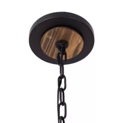 Suratto 387P08MBW 8-Light Pendant Light - Matte Black/Medium Walnut -Lighting Decoration Store 387P08MBW Detail 3