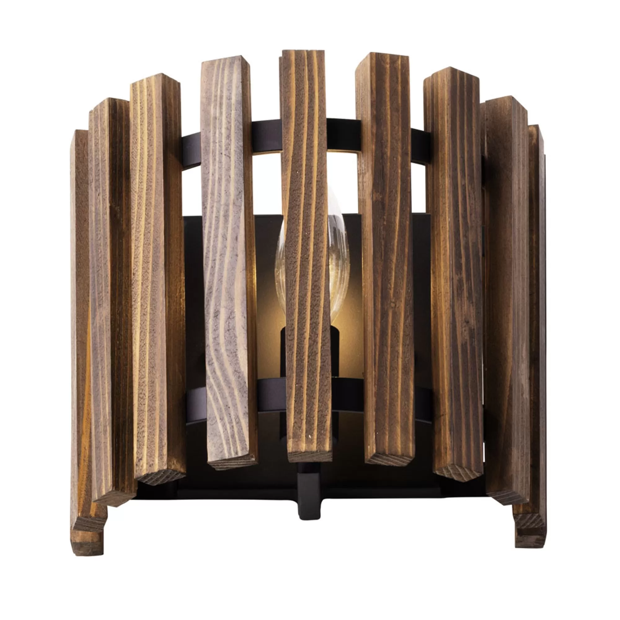 Suratto 387W01MBW 1-Light Wall Sconce - Matte Black/Medium Walnut 4 Suratto 387W01MBW 1-Light Wall Sconce - Matte Black/Medium Walnut - Image 4