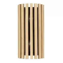 Suratto 387W02MBH 2-Light Wall Sconce - Matte Black/Honey Blonde -Lighting Decoration Store 387W02MBH 2