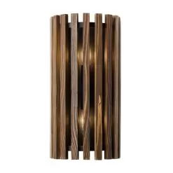 Suratto 387W02MBW 2-Light Wall Sconce - Matte Black/Medium Walnut