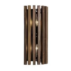 Suratto 387W02MBW 2-Light Wall Sconce - Matte Black/Medium Walnut -Lighting Decoration Store 387W02MBW 2