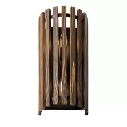 Suratto 387W02MBW 2-Light Wall Sconce - Matte Black/Medium Walnut -Lighting Decoration Store 387W02MBW 3