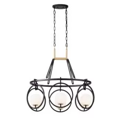 Stopwatch 388N06MBFG 6-Light Kitchen Island Pendant - Matte Black/French Gold -Lighting Decoration Store 388N06MBFG 1