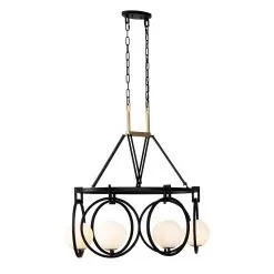 Stopwatch 388N06MBFG 6-Light Kitchen Island Pendant - Matte Black/French Gold -Lighting Decoration Store 388N06MBFG 3