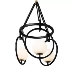 Stopwatch 388P03MBFG 3-Light Pendant Light - Matte Black/French Gold -Lighting Decoration Store 388P03MBFG Detail 1