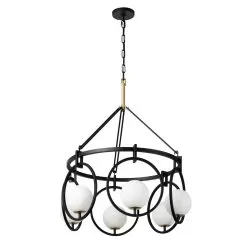 Stopwatch 388P06MBFG 6-Light Pendant Light - Matte Black/French Gold 10 Stopwatch 388P06MBFG 6-Light Pendant Light - Matte Black/French Gold -Lighting Decoration Store 388P06MBFG 4