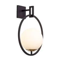 Stopwatch 388W01MMBFG 1-Light Wall Sconce - Matte Black/French Gold -Lighting Decoration Store 388W01MMBFG 1