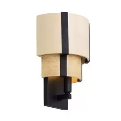 Blonde Moment 389W01MBHN 1-Light Wall Sconce - Matte Black/Honey/Medium Oak -Lighting Decoration Store 389W01MBHN 1