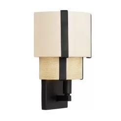 Blonde Moment 389W01MBHN 1-Light Wall Sconce - Matte Black/Honey/Medium Oak -Lighting Decoration Store 389W01MBHN 2
