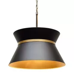 Mad Hatter 390P04MBFG 4-Light Pendant Light - Matte Black/French Gold