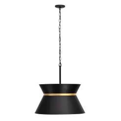 Mad Hatter 390P04MBFG 4-Light Pendant Light - Matte Black/French Gold -Lighting Decoration Store 390P04MBFG 1