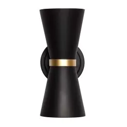 Mad Hatter 390W02MBFG 2-Light Wall Sconce - Matte Black/French Gold -Lighting Decoration Store 390W02MBFG 1
