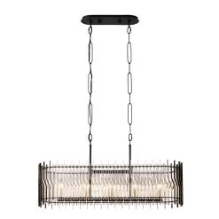 Park Row 393N05MBFG 5-Light Kitchen Island Pendant - Matte Black/French Gold 10 Park Row 393N05MBFG 5-Light Kitchen Island Pendant - Matte Black/French Gold -Lighting Decoration Store 393N05MBFG 3