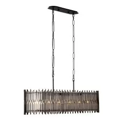 Park Row 393N06MBFG 6-Light Kitchen Island Pendant - Matte Black/French Gold -Lighting Decoration Store 393N06MBFG 2