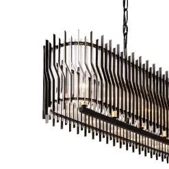 Park Row 393N06MBFG 6-Light Kitchen Island Pendant - Matte Black/French Gold -Lighting Decoration Store 393N06MBFG Detail 1