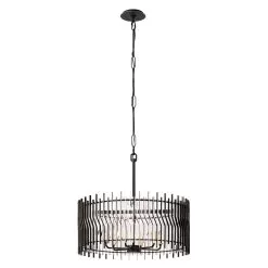 Park Row 393P06MBFG 6-Light Pendant Light - Matte Black/French Gold -Lighting Decoration Store 393P06MBFG 2