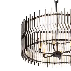 Park Row 393P06MBFG 6-Light Pendant Light - Matte Black/French Gold -Lighting Decoration Store 393P06MBFG Detail 2