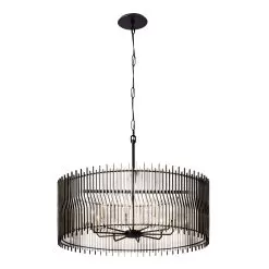 Park Row 393P10MBFG 10-Light Pendant Light - Matte Black/French Gold -Lighting Decoration Store 393P10MBFG 1