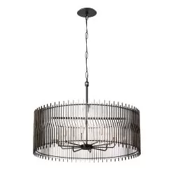 Park Row 393P10MBFG 10-Light Pendant Light - Matte Black/French Gold -Lighting Decoration Store 393P10MBFG 2