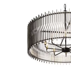 Park Row 393P10MBFG 10-Light Pendant Light - Matte Black/French Gold -Lighting Decoration Store 393P10MBFG Detail 1