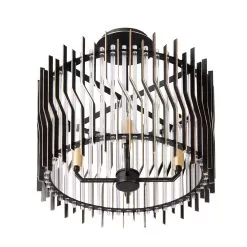 Park Row 393S04MBFG 4-Light Ceiling Light - Matte Black/French Gold -Lighting Decoration Store 393S04MBFG 2
