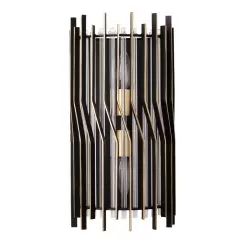 Park Row 393W02MBFG 2-Light Wall Sconce - Matte Black/French Gold 9 Park Row 393W02MBFG 2-Light Wall Sconce - Matte Black/French Gold -Lighting Decoration Store 393W02MBFG 4