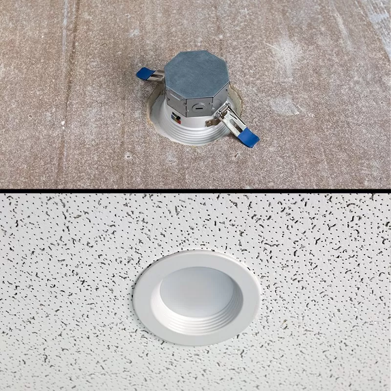 4" LED Recessed Downlight With Built-In Junction Box - Selectable CCT - Dimmable - Baffle Trim - Up To 800 Lumens 4 4" LED Recessed Downlight With Built-In Junction Box - Selectable CCT - Dimmable - Baffle Trim - Up To 800 Lumens - Image 4