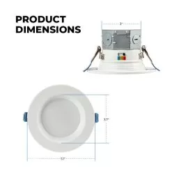 4" LED Recessed Downlight With Built-In Junction Box - Selectable CCT - Dimmable - Baffle Trim - Up To 800 Lumens 9 4" LED Recessed Downlight With Built-In Junction Box - Selectable CCT - Dimmable - Baffle Trim - Up To 800 Lumens -Lighting Decoration Store 4bjct10lrwh product dims
